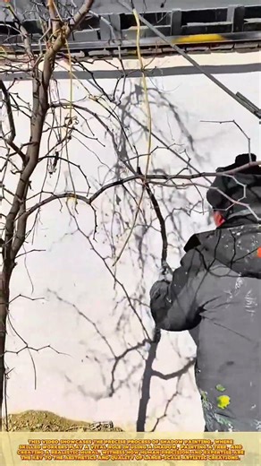 Best method of shadow painting: Skilled worker use a shadow, paint a tree & create a realistic mural