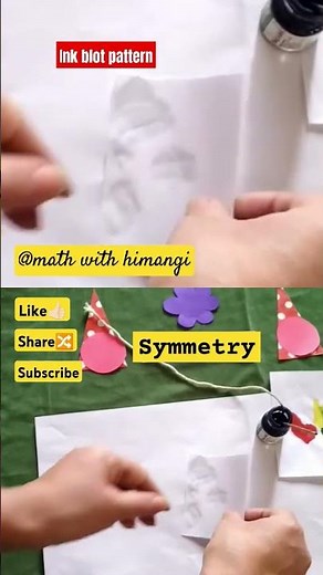 Symmetrical figures by Ink Blot & String Pattern, by paper folding & cutting activity.