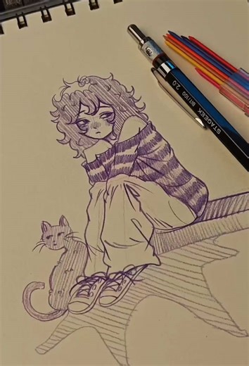 love her style sm 😻Sorry if my hands are shaky. Pause to see the steps!!🎨✨#tutorial #art #fyp #drawing #girls