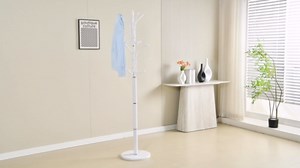 Modern Metal Coat Rack Stand, Coat Rack Freestanding with Natural Marble Base, Sturdy Heavy Duty Coat Racks with 12 Hooks, Black Coat Hall Tree Stand for Entryway, Office (12 HOOKS-Black)