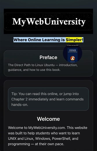 How To Use This Online Book? #linux #Ubuntu #mywebuniversity #python #learnlinux #ai #ittraining