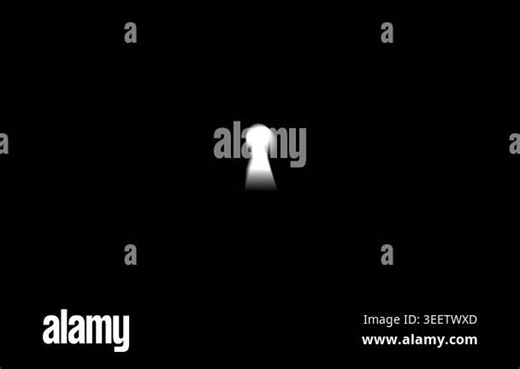Bright light through keyhole. Zoom in animation, mystery and hidden opportunity concept