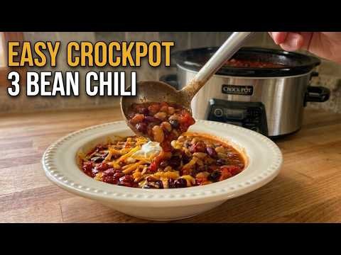 Crockpot Vegetarian Chili Recipe | Easy Slow Cooker Chili