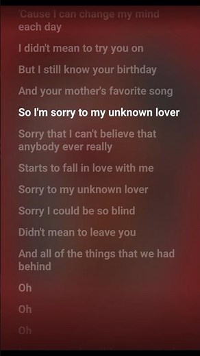 Sorry to my unknown lover by Hasley #lyrics #sad #sadsong