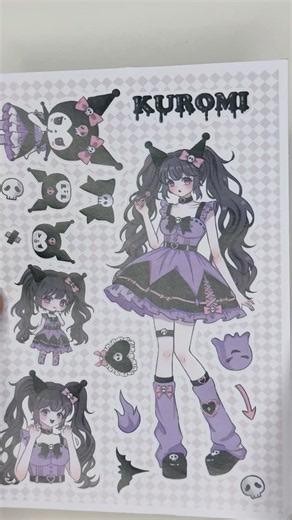 🖤 Kuromi Style Girl 🎀✨ | Cute Fashion & Sticker Art