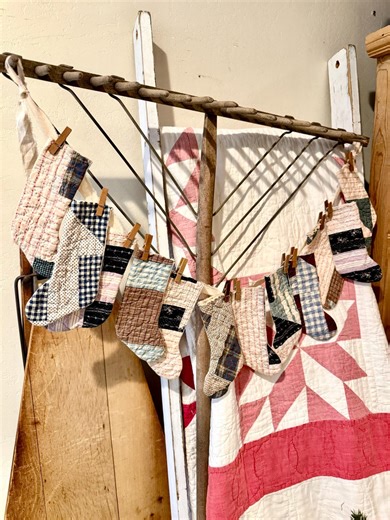 Quilt Stocking Garland, Christmas, Wall Decor, Farmhouse - Etsy