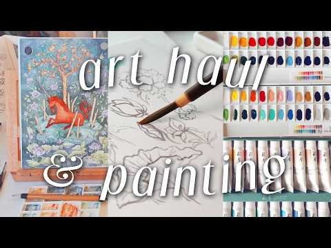 art haul 🌿 trying out traditional Korean paints