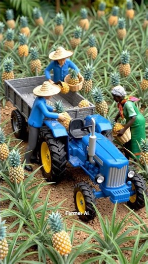 “You won’t believe how these mini farmers harvest pineapples! 😳🍍”
