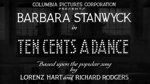 Ten Cents a Dance (1931) Barbara Stanwyck, Sally Blane, Martha Sleeper, Ricardo Cortez