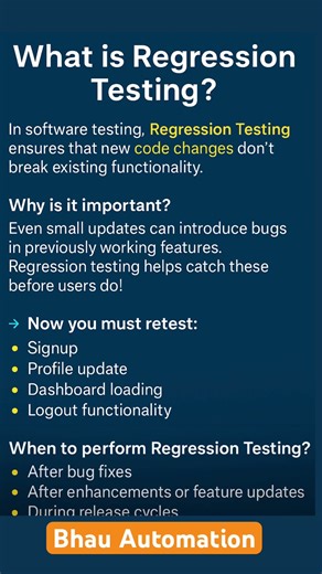 Types of software manual automation regression testing #shorts #softwaretesting #youtubeshorts