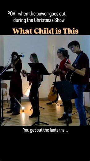 Tonight was our annual Christmas show for our Music 🎶 Studio! About an hour before we had our rehearsal, the power went out. Luckily everyone bravely came out and we were able to practice in our front room by the 🔥 fireplace. We quickly found all our camping lanterns and battery packs and set them up at the Tower Theater. We played to the largest crowd we have ever had. Here is the song we performed with our Grandma - What Child is This. #theshowmustgoon #christmasmusic #fiddleexpress Sound Bi