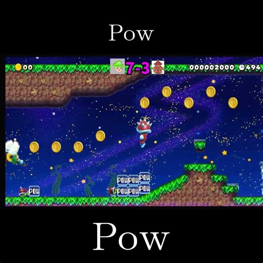 【マリオメーカー2】Powの威力は世界一ィィィィィ(? )#Shorts #Pow #マリオメーカー #youtube #最強