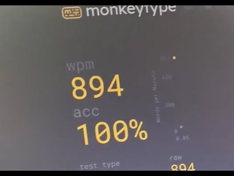 how I got 894 wpm in monkey type | going 1000 wpm | the fastest typing test | monkey type |