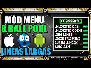 8 BALL POOL MOD APK GRATIS HACK SECRETO LINEAS LARGAS/ DINERO INFINITO / ANTI BAN (Android/iOS)