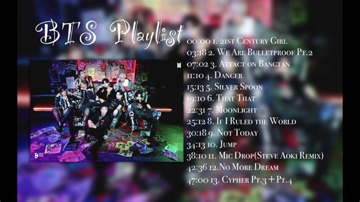BTS黑泡运动燃炸嗨劲提神醒脑发疯能量生命力开车学习洗澡起床通勤HIiphop英语韩语歌单: