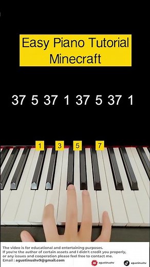 minecraft Easy Piano Tutorial #piano #pianotutorial #easypiano #minecraft