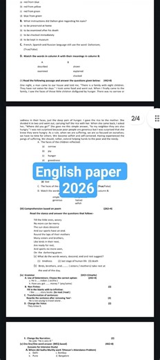 #Pseb 12th class english paper pre board 2026 #12thclass #punjabboard