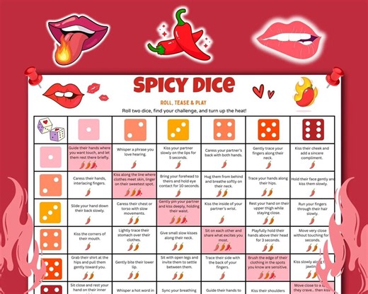 Spicy Dice. Foreplay Game for Couples | Adult Dice Game | Intimacy Challenge | Fun Romantic Night Game | Printable Game | Digital Download - Etsy