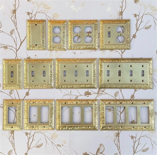 Ornate Metal Switch Plates, Raised Paisley Design, Gold Outlet Covers, Traditional Style - Etsy