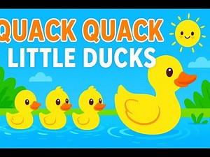Quack Quack Little Ducks | Cute Ducks Rhym for Kids | 3D Cartoon Nursry Rhyme | Bright Kids Learning