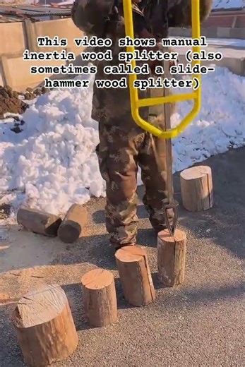 Oddly Satisfying Log Splitting #WoodSplitter #ManualWoodSplitter #ToolReview #DIYTools