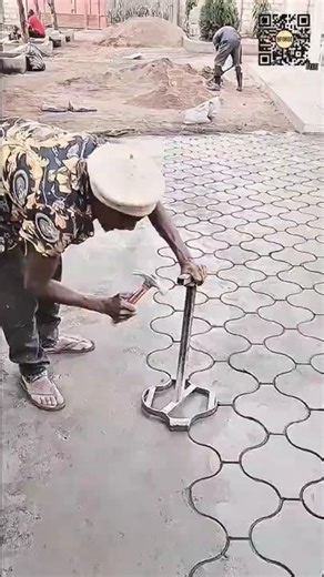 Hand-Stamped Concrete Pavers Made the Traditional Way