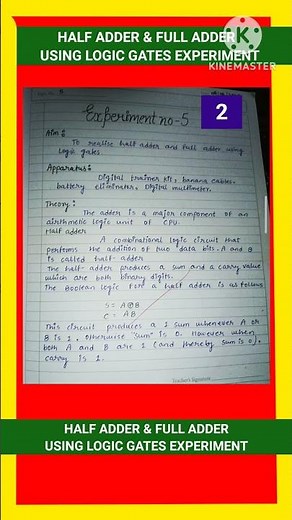 HALF ADDER & FULL ADDER EXPERIMENT | HALF ADDER & FULL ADDER USING LOGIC GATES | HALF & FULL ADDER |
