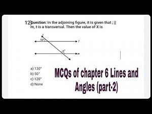 MCQs of chapter 6 Lines and Angles, Class 9th Maths (part-2)