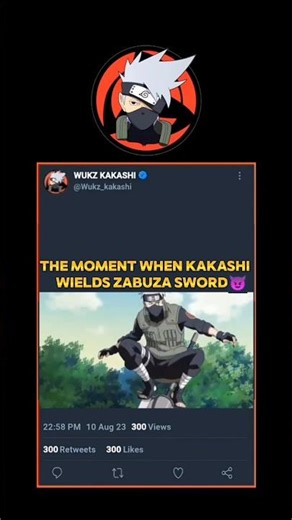 The moment when kakashi wields zabuza sword||#naruto#anime