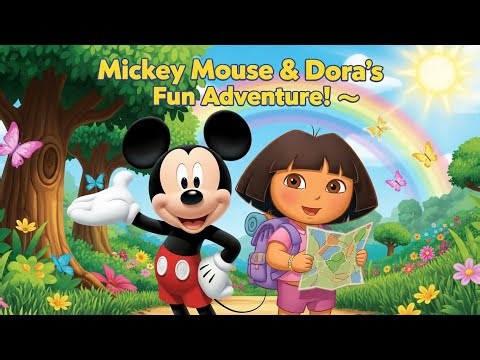 🐭🗺️ Mickey Mouse & Dora’s Fun Adventure! 🌈✨ Explore, Learn & Laugh Together! 🎒🎶