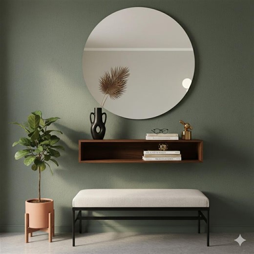 Handcrafted Hardwood Floating Console Table — Wall Mounted Solid Wood Entryway Shelf, White Oak, Walnut, Modern Floating Entryway Table - Etsy