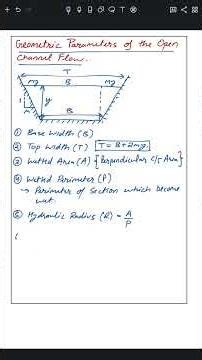 Geometric Parameter of the Open Channel Flow | Wetted Area and Perimeter | Hydraulic Radius.