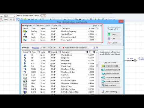 Pipe Flow Expert Software Fittings And Equivalent Pipes