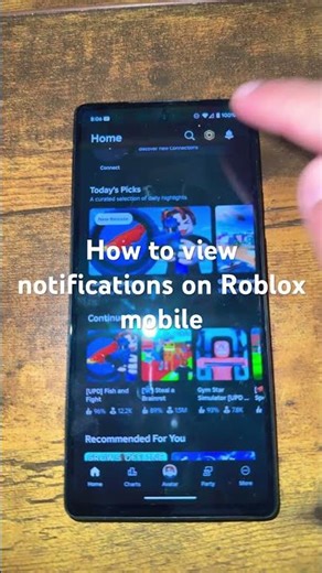 How to view notifications on Roblox mobile