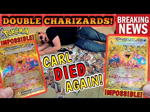 DOUBLE CHARIZARD PULLS! WE DID THE POKEMON CARD OPENING IMPOSSIBLE! CARL DIED AGAIN!