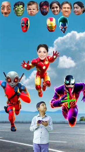 Iron man Vs deadpool Vs joker 🃏 alien anaya tamnna venom avengers right head matching #shorts