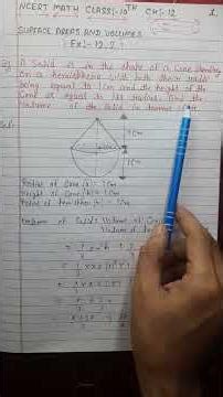 Class 10 Maths Chapter 12 | Surface Area and Volume | Exercise 12.2 Question 1 Solution | NCERT