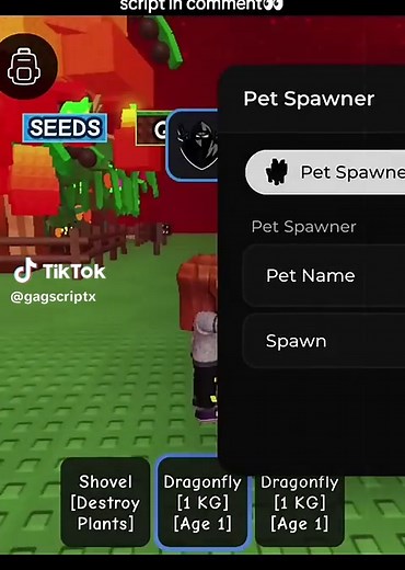 GROW A GARDEN PET SPAWNER SCRIPT **SCRIPT IN COMMENT** #gag #growagarden #growsgardeneastershop #candyblossom #script #candyblossom #dragonfly #raccoon #redfox