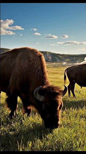 American Bison Grazing in the Plains | Calm Wildlife Moment