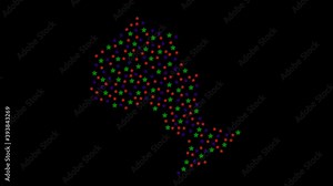 Ontario province of Canada map background with colored stars of different sizes video
