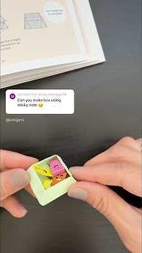 How to fold cute little sticky note origami box #origami #stickynote #origamibox #folditcalm #box