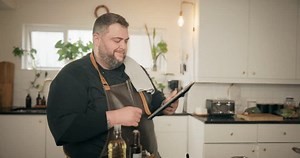 Cooking Man Tablet Kitchen Online Recipe Stock Footage Video (100% Royalty-free) 3588438617 | Shutterstock