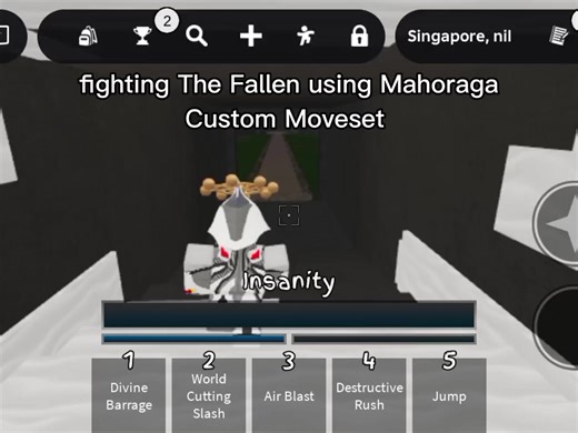 Using Mahoraga Moveset to Defeat The Fallen in Roblox
