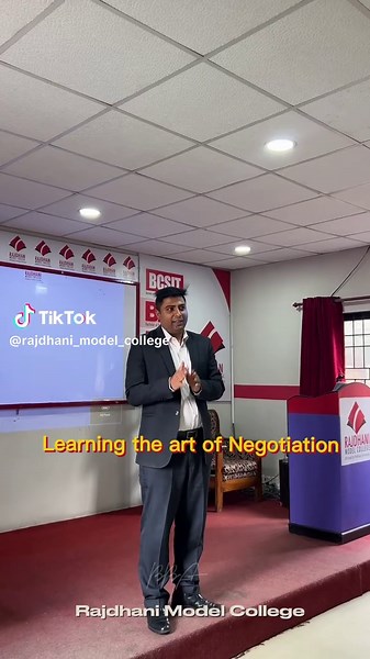 Mastering the art of negotiation 🤝 with Mr. Bibek Bhandari at Rajdhani Model College. #NegotiationSkills #ProfessionalGrowth #RajdhaniModelCollege #LeadershipDevelopment #SkillBuilding