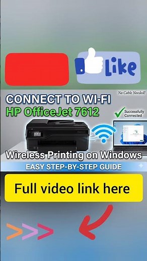 How to connect an HP OfficeJet 7612 printer to a Wi-Fi router for wireless printing Windows #shorts