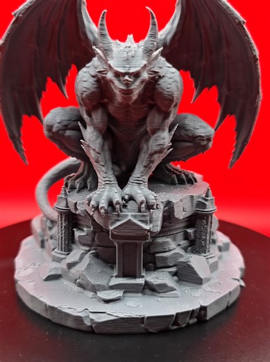 Abyssal Gargoyle - Raw & unedited 3D printed fantasy figures. You can download and print them yourself on MakerWorld! #gargoyle #3dprint #3dprinting #figure #makerworld