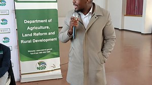 Department of Agriculture, Land Reform and Rural Development Acting Director-General, Mr N Mehlomakhulu, introducing Deputy Minister Skwatsha at the CPAs stakeholder engagement session in Ladysmith, KwaZulu-Natal. #PresidentialImbizo #dalrrdatwork #LeaveNoOneBehind GCIS South African Government Vuk'uzenzele | Department of Land Reform and Rural Development