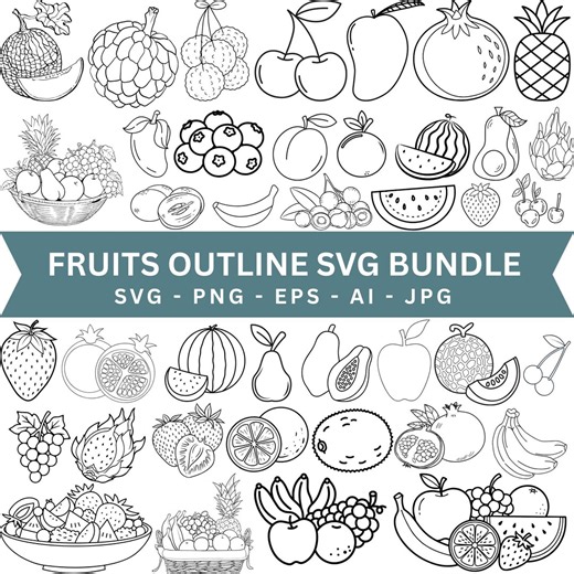 Fruit SVG Bundle, Fruit Clipart, Happy Fruit Svg, Ruit SVG Cut Files for Cricut, Fruits Silhouette, Tropical Fruit Svg, Instant Download - Etsy