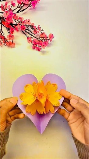 Easy DIY Pop Up Flower Card🌸 #popupcard #handmade #easycrafts #craftideas #giftidea #shorts#diy