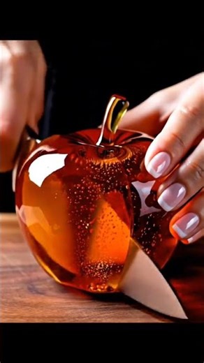 Cutting glass apple 🍏#aivideo #viral #fyp #ytshorts